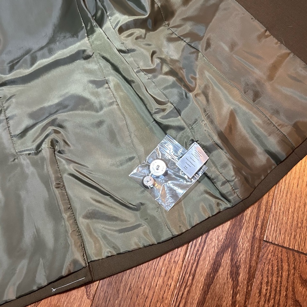Talbots Khaki Green Blazer with Notched Lapel Size 2P - Picture 7 of 9